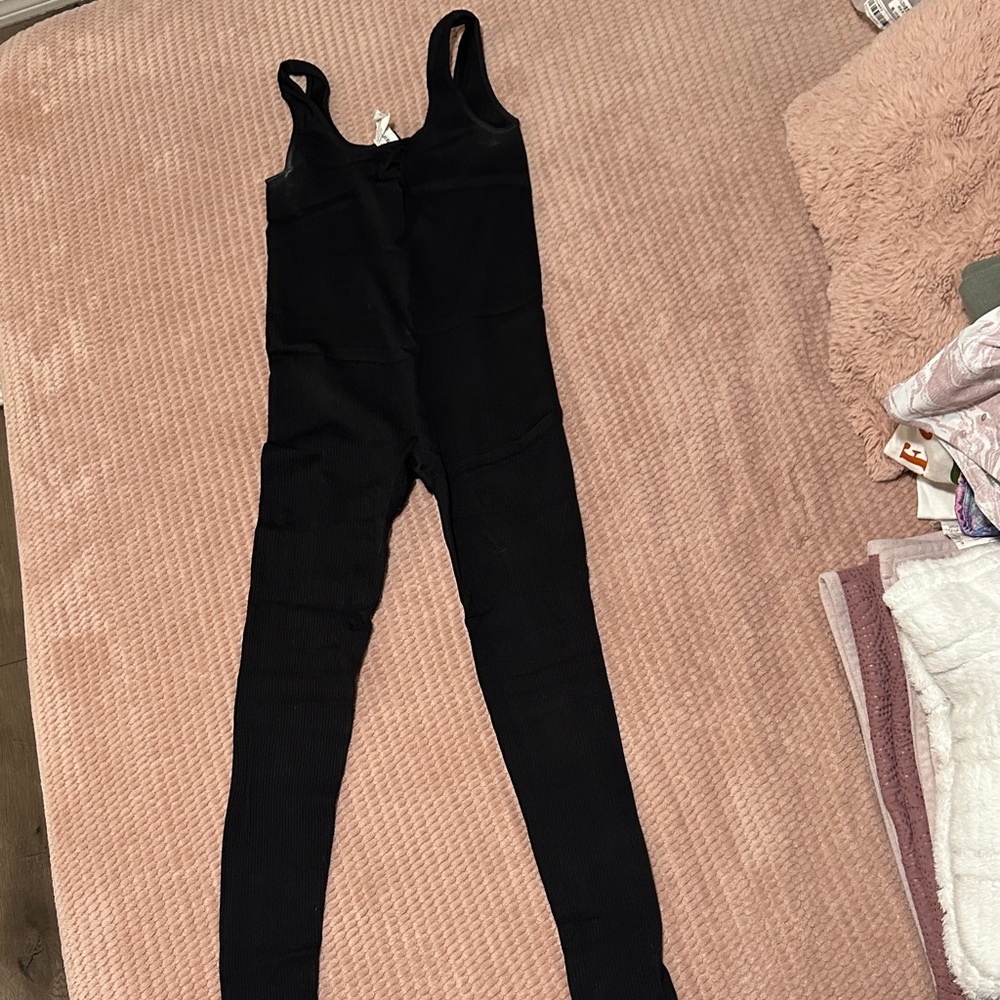 Forever 21 Black Ribbed Jumpsuit